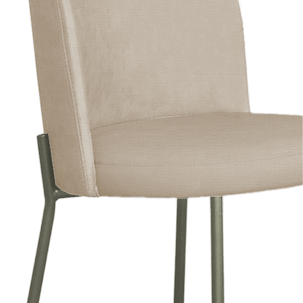 Cadeira Decorativa Elegance Base Titanium Linho Bege - Montanaris Decor