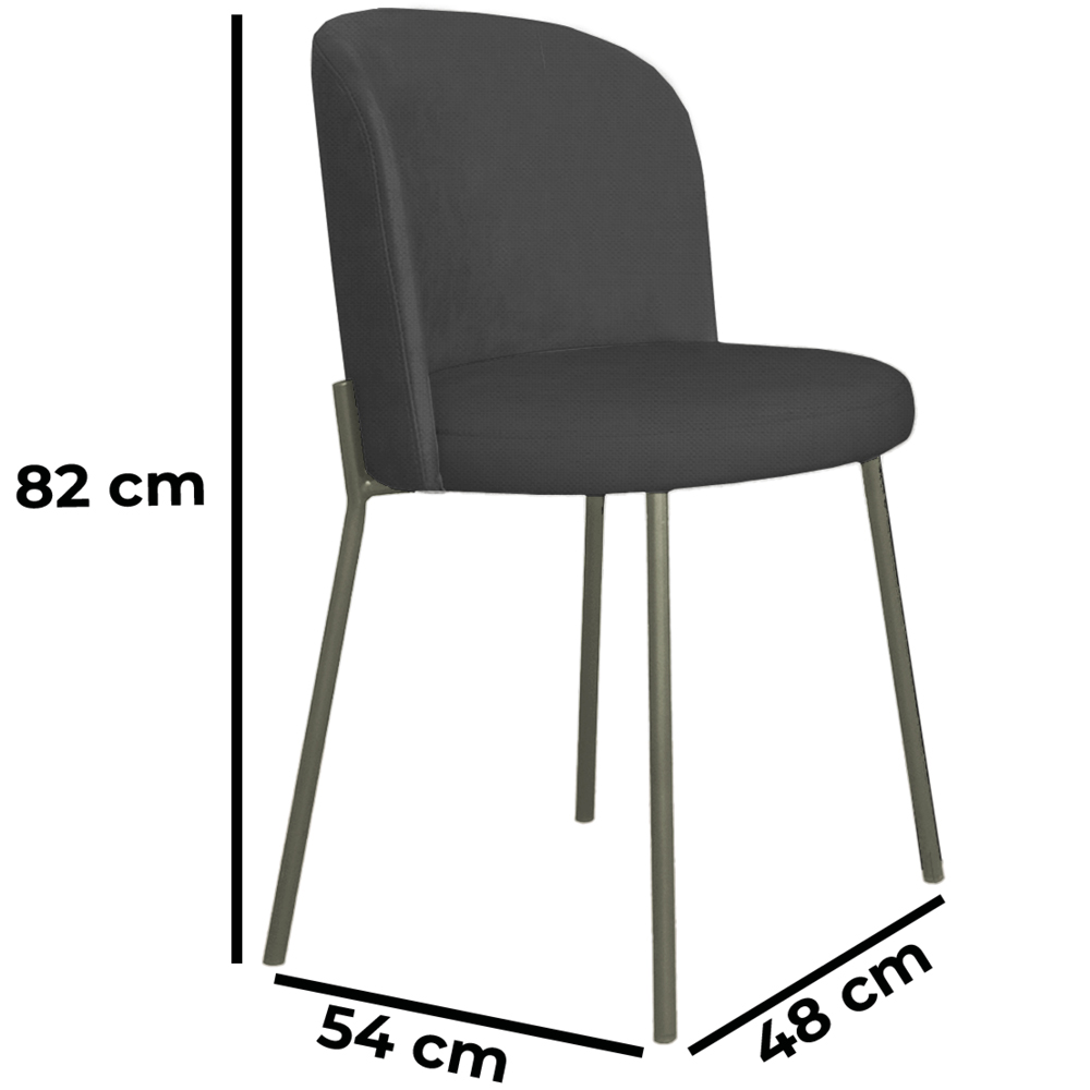 Cadeira Decorativa Elegance Base Titanium Linho Chumbo - Montanaris Decor