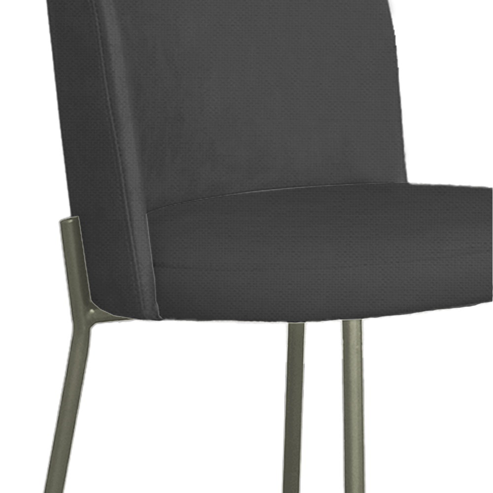 Cadeira Decorativa Elegance Base Titanium Linho Chumbo - Montanaris Decor