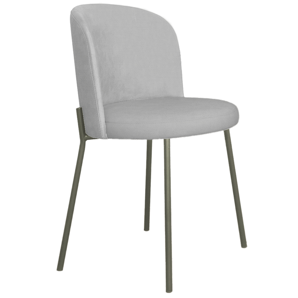 Cadeira Decorativa Elegance Base Titanium Linho Cinza - Montanaris Decor