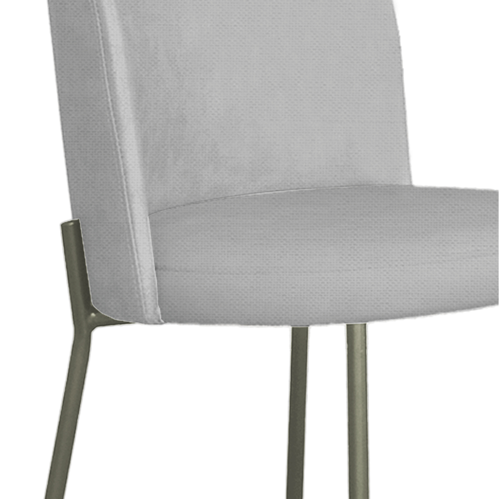 Cadeira Decorativa Elegance Base Titanium Linho Cinza - Montanaris Decor