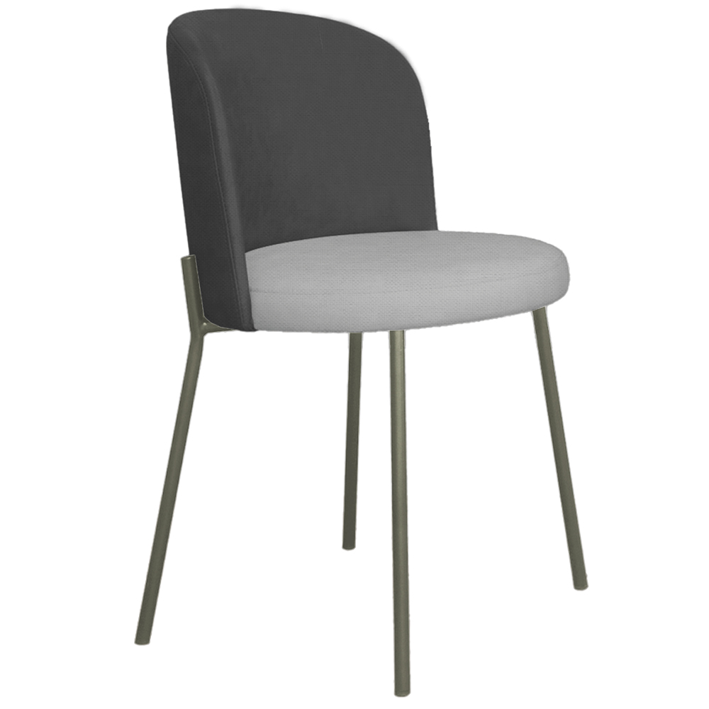 Cadeira Decorativa Elegance Base Titanium Linho Cinza Escuro/Cinza Claro - Montanaris Decor