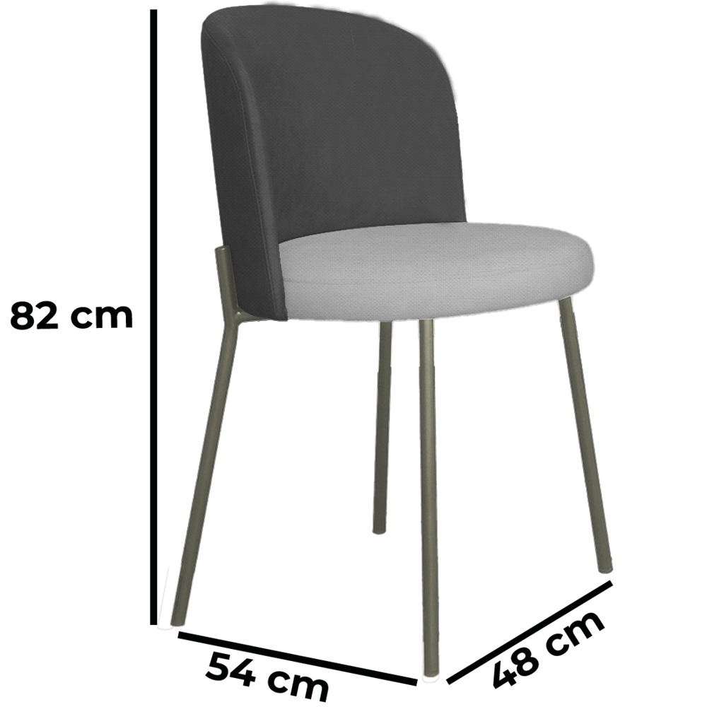 Cadeira Decorativa Elegance Base Titanium Linho Cinza Escuro/Cinza Claro - Montanaris Decor