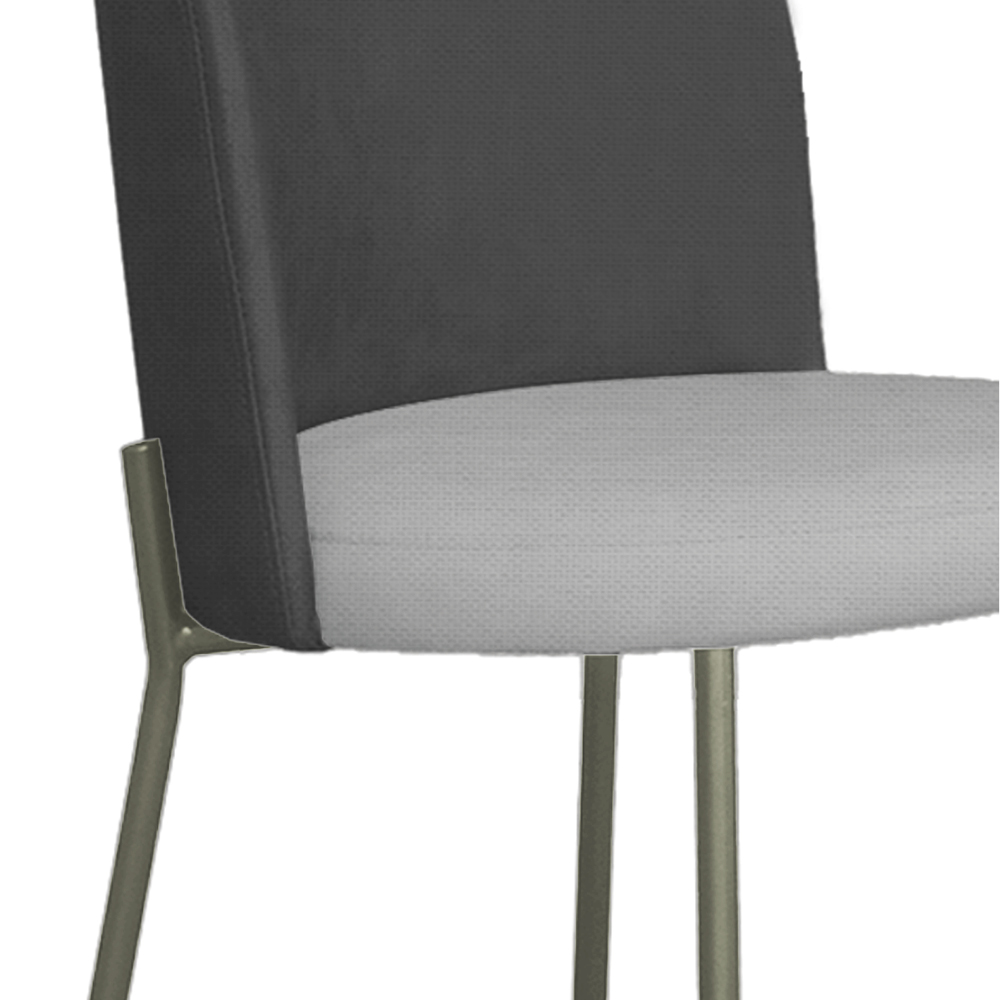 Cadeira Decorativa Elegance Base Titanium Linho Cinza Escuro/Cinza Claro - Montanaris Decor