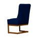 Cadeira Decorativa Valentina Base Bronze Veludo Azul Marinho - Montanaris Decor