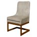Cadeira Decorativa Valentina Base Bronze Veludo Bege  - Montanaris Decor