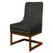 Cadeira Decorativa Valentina Base Bronze Veludo Cinza - Montanaris Decor