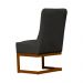 Cadeira Decorativa Valentina Base Bronze Veludo Cinza - Montanaris Decor