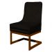 Cadeira Decorativa Valentina Base Bronze Veludo Preto - Montanaris Decor