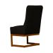 Cadeira Decorativa Valentina Base Bronze Veludo Preto - Montanaris Decor