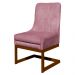 Cadeira Decorativa Valentina Base Bronze Veludo Rosa - Montanaris Decor