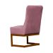 Cadeira Decorativa Valentina Base Bronze Veludo Rosa - Montanaris Decor