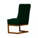 Cadeira Decorativa Valentina Base Bronze Veludo Verde - Montanaris Decor