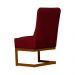 Cadeira Decorativa Valentina Base Bronze Veludo Vermelho - Montanaris Decor