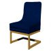 Cadeira Decorativa Valentina Base Dourada Veludo Azul Marinho - Montanaris Decor