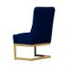 Cadeira Decorativa Valentina Base Dourada Veludo Azul Marinho - Montanaris Decor
