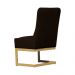 Cadeira Decorativa Valentina Base Dourada Veludo Marrom - Montanaris Decor