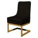 Cadeira Decorativa Valentina Base Dourada Veludo Preto - Montanaris Decor