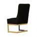 Cadeira Decorativa Valentina Base Dourada Veludo Preto - Montanaris Decor