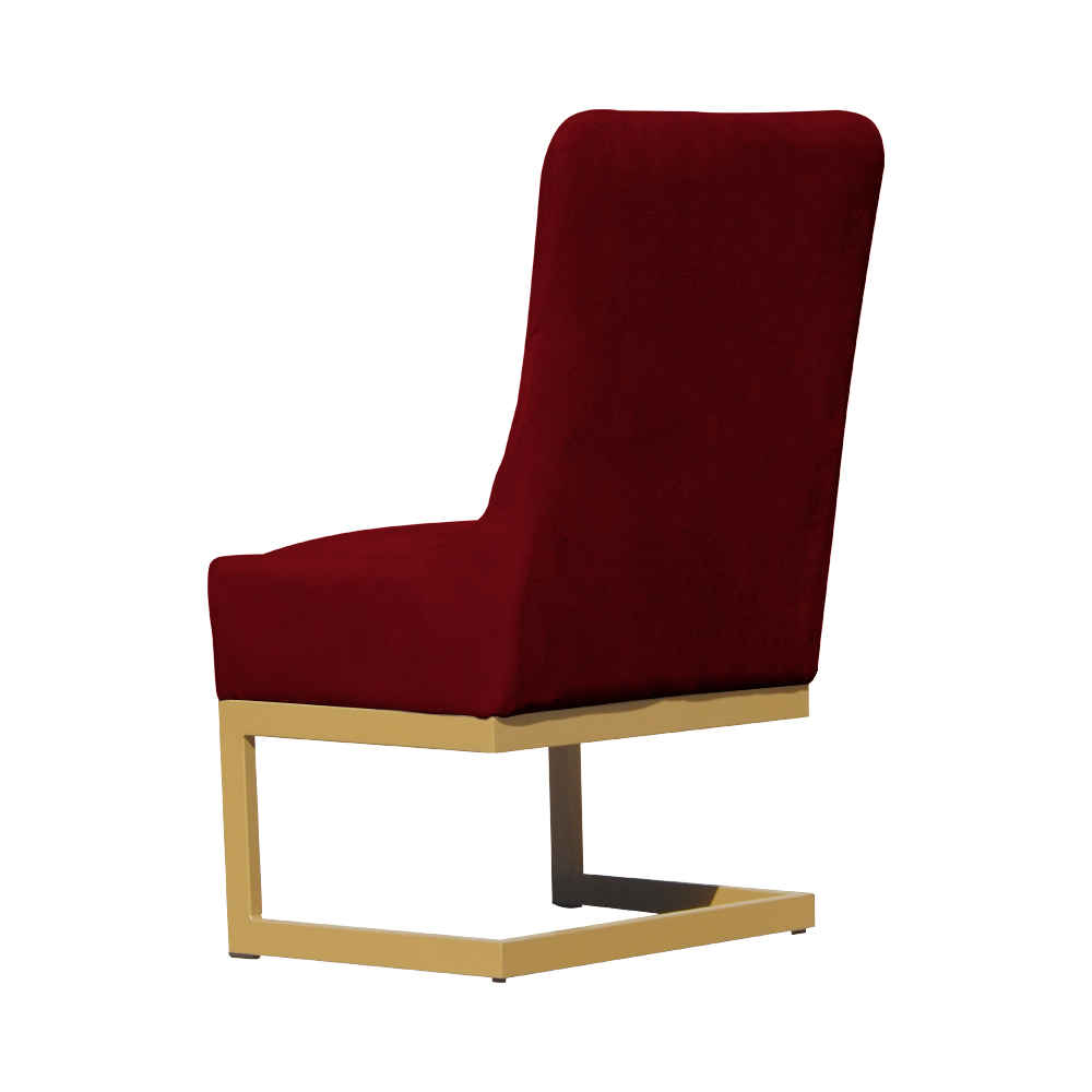 Cadeira Decorativa Valentina Base Dourada Veludo Vermelho - Montanaris Decor