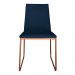 Cadeira de Jantar Estofada Lille Base Bronze Veludo Azul Marinho - Montanaris Decor