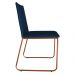 Cadeira de Jantar Estofada Lille Base Bronze Veludo Azul Marinho - Montanaris Decor