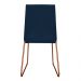 Cadeira de Jantar Estofada Lille Base Bronze Veludo Azul Marinho - Montanaris Decor