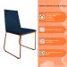 Cadeira de Jantar Estofada Lille Base Bronze Veludo Azul Marinho - Montanaris Decor