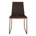 Cadeira de Jantar Estofada Lille Base Bronze Veludo Marrom - Montanaris Decor