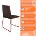 Cadeira de Jantar Estofada Lille Base Bronze Veludo Marrom - Montanaris Decor