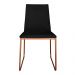 Cadeira de Jantar Estofada Lille Base Bronze Veludo Preto - Montanaris Decor