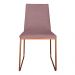 Cadeira de Jantar Estofada Lille Base Bronze Veludo Rosê - Montanaris Decor