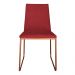 Cadeira de Jantar Estofada Lille Base Bronze Veludo Vermelho - Montanaris Decor