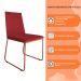 Cadeira de Jantar Estofada Lille Base Bronze Veludo Vermelho - Montanaris Decor