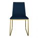 Cadeira de Jantar Estofada Lille Base Gold Veludo Azul Marinho - Montanaris Decor