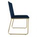 Cadeira de Jantar Estofada Lille Base Gold Veludo Azul Marinho - Montanaris Decor