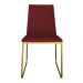 Cadeira de Jantar Estofada Lille Base Gold Veludo Bordô - Montanaris Decor