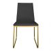 Cadeira de Jantar Estofada Lille Base Gold Veludo Cinza - Montanaris Decor