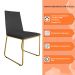 Cadeira de Jantar Estofada Lille Base Gold Veludo Cinza - Montanaris Decor