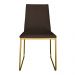 Cadeira de Jantar Estofada Lille Base Gold Veludo Marrom - Montanaris Decor