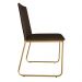 Cadeira de Jantar Estofada Lille Base Gold Veludo Marrom - Montanaris Decor