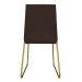 Cadeira de Jantar Estofada Lille Base Gold Veludo Marrom - Montanaris Decor