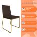 Cadeira de Jantar Estofada Lille Base Gold Veludo Marrom - Montanaris Decor