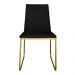 Cadeira de Jantar Estofada Lille Base Gold Veludo Preto - Montanaris Decor