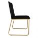 Cadeira de Jantar Estofada Lille Base Gold Veludo Preto - Montanaris Decor