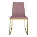 Cadeira de Jantar Estofada Lille Base Gold Veludo Rosê - Montanaris Decor