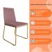 Cadeira de Jantar Estofada Lille Base Gold Veludo Rosê - Montanaris Decor