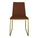 Cadeira de Jantar Estofada Lille Base Gold Veludo Terracota - Montanaris Decor