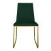 Cadeira de Jantar Estofada Lille Base Gold Veludo Verde - Montanaris Decor