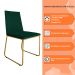 Cadeira de Jantar Estofada Lille Base Gold Veludo Verde - Montanaris Decor